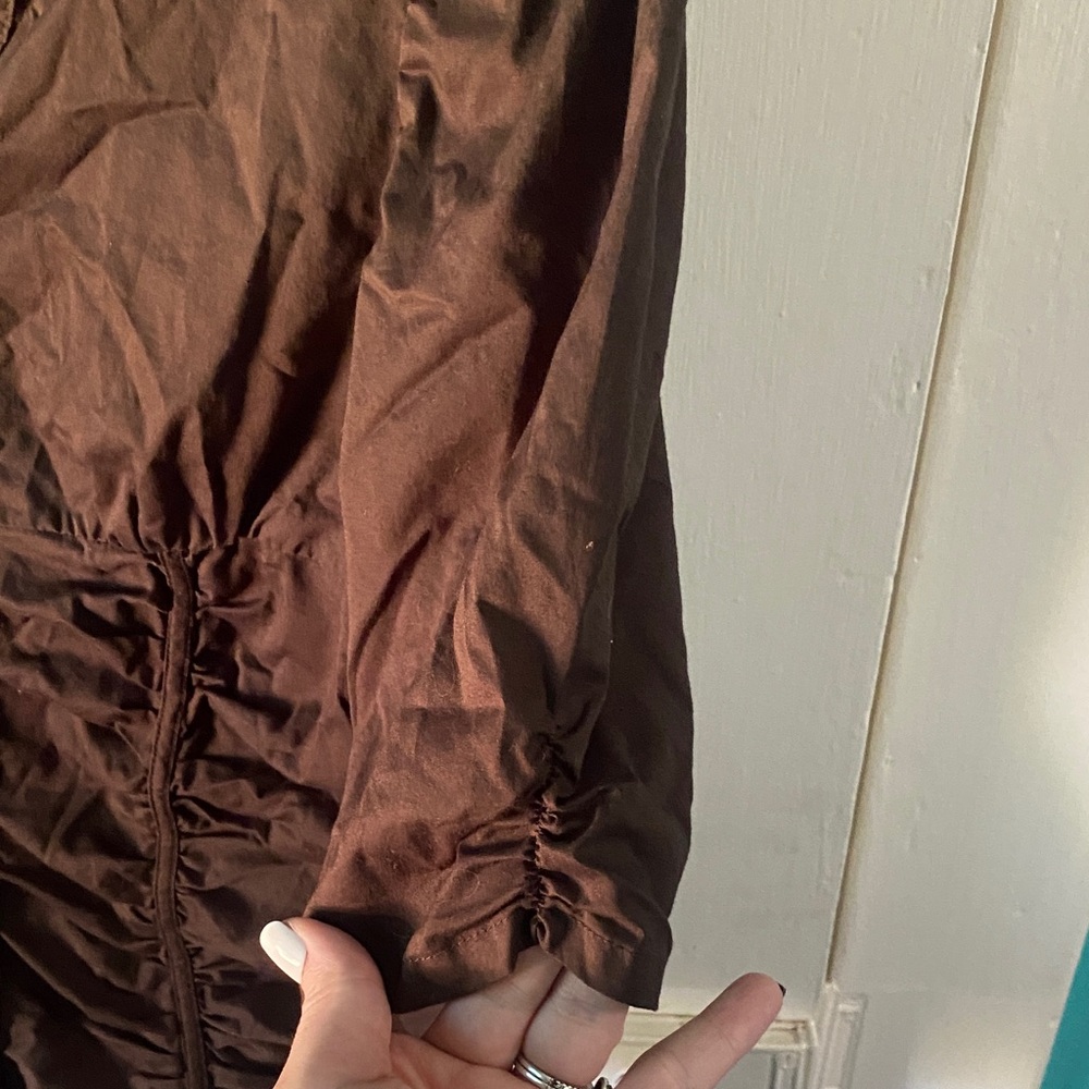 Y2K Rouched Button-Up Blouse - Picture 3 of 6